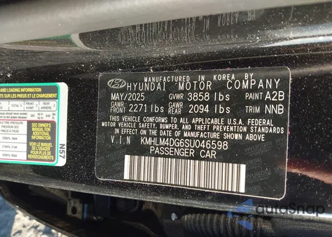 2025 Hyundai Elantra Sel Sport z USA, uszkodzony, nr VIN KMHLM4DG6SU046598